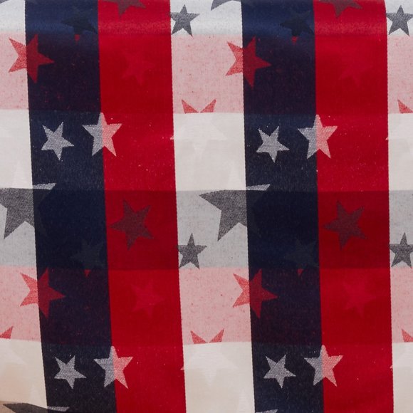 Amazon.com: Lintex Home Bargains Plus Americana Round Fabric  50” x 70” Tablecloth Red White Blue Americana Checkered Stars and Strip Flag